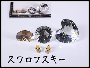 久343 SWAROVSKI 【スワロフスキー】 クリスタルガラス 小置物 5点 一括出品 箱付 美品 r