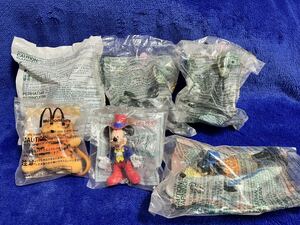 当時物★マクドナルド Meal Toy ディズニーキャラクター ダブリ含む6体/未使用品 検索:101 プーさん ミッキーマウス グーフィー ミールトイ