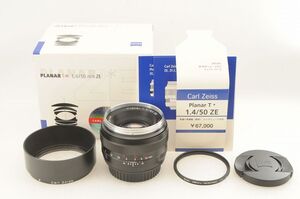 [美品] Carl Zeiss カールツァイス Planar T* 50mm f/1.4 ZE キャノンマウント #2757