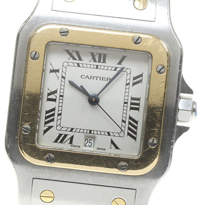 訳あり カルティエ CARTIER W20011C4 サントスガルベ LM YGコンビ クォーツ メンズ _825374