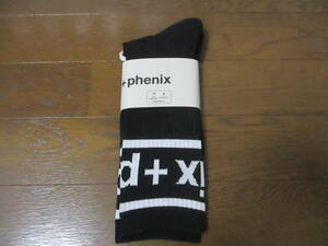 ☆＋phenix/プラス フェニックス☆未使用 ジャガードソックス ONE-SIZE 25cm~27cm ソックス BLACK