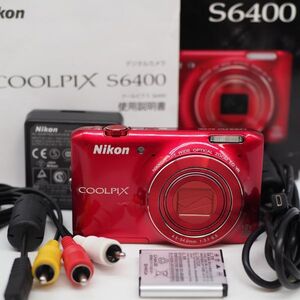 ■極上品■ Nikon COOLPIX S6400 グロッシーレッド 189001