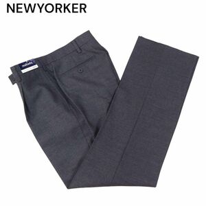 【新品 未使用】 NEWYORKER ニューヨーカー 通年 ワンタック スラックス パンツ Sz.73　メンズ グレー 定価2万★　I4B01033_6#R