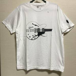 UNIQLO(ユニクロ) MEN ザ・ブランズ ギブソン ギターズ UT グラフィック Tシャツ レギュラーフィット ES-335 白 XLサイズ 未着用 人気完売