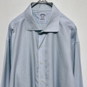 Brooks Brothers ブルックス・ブラザーズ　ホリゾンタルカラー 長袖シャツ　チェック ノンアイロン アメリカンスーピマコットン　16 1/2-35