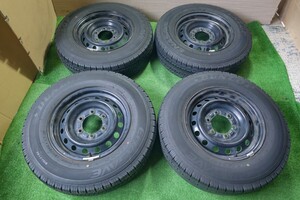 中古タイヤホイール DUNLOP ENASAVE VAN 01 195/80R15 107/105L LT15×6j +35 6H139.7 スチールホイール ハイエース A478