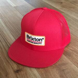 Brixton ブリクストン 帽子 メッシュ キャップ 6パネル ワッペン レッド 60%COTTON 40%POLYESTER フリーサイズ サイズ調節可能 美品