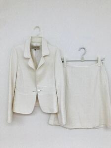 プロポーション/ホワイトラメツイードスカートスーツ3(M相当)美中古proportion bodydressing/入学式/卒業式/入園/卒園/お受験/suits