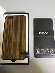 送料無料【訳あり・未使用品】ガラスフィルム付(硬度9H)★PITAKA iPhone6Plus / iPhone6sPlus(5.5インチ)天然木 木製ケース 超薄型 超軽量
