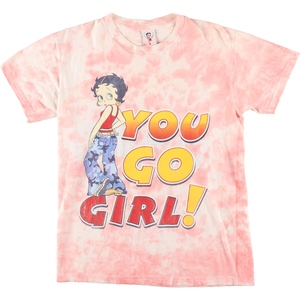 古着 00年代 BETTY BOOP ベティーブープ タイダイ柄 キャラクタープリントTシャツ レディースS相当 /eaa473919 【Elulu/エルル】