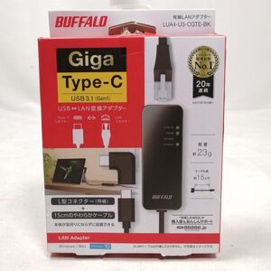 BUFFALO 有線LANアダプター LUA4-U3-CGTE-BK ブラック Giga Type-C USB3.1(Gen1)対応 中古 a09163