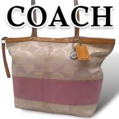 COACH コーチ トートバッグ キャンバス シグネチャー 肩掛け F13548