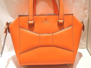 1円スタート Katespade ケイトスペード レディース 2WAY トートバッグ ◇ オレンジ系 レザー PXRY5069 ショルダー ▼7A