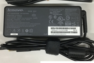 Lenovo純正現行20V4.5A電源アダプタ←ADLX90NDC3A 45N0248などと同等品/Lenovo E431/E440/E450/E450c/E455/E460など適合DC形状：黄色４角型