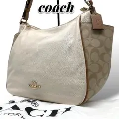 美品 COACH コーチ ワンショルダーバッグ シグネチャー PVC レザー