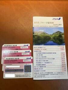 [送料込]ANA株主優待券3枚 ＋ グループ優待券1冊