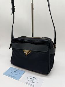 【良品】PRADA プラダ　ロゴプレート　ナイロン　ショルダーバッグ 