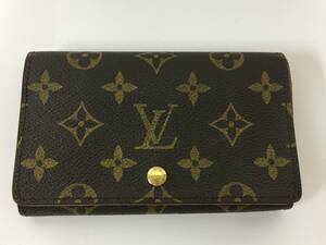 1円 LOUIS VUITTON ルイヴィトン モノグラム ポルトモネビエトレゾール 二つ折り財布 M61730 中古 美品