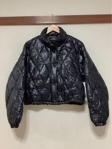 か1544 MONCLER GRENOBLE モンクレール グルノーブル ダイヤキルト ダウンジャケット 40 青タグ ビンテージ ブラック 90