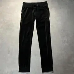 00s puma black velours track pants y2k