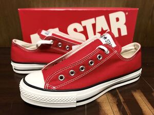 20年製 CONVERSE ALLSTAR J OX LO コンバース オールスター キャンバス生地 MADE.IN.JAPAN 日本製 RED CANVAS レッド 赤 27.5cm