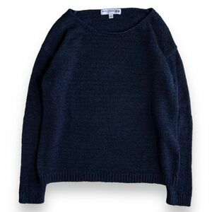 UNIQLO ユニクロ × INES DE LA FRESSANGE イネス コラボ Uネック アクリル ナイロン ミドルゲージ ニット セーター 薄手 M ネイビー 紺