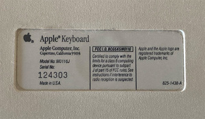 Apple Keyboard Model:M0116J