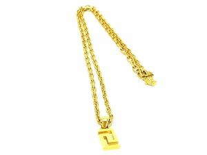 1円 ■美品■ VERSACE ヴェルサーチ メデューサ グレカ ネックレス ペンダント アクセサリー レディース メンズ ゴールド系 FD2260