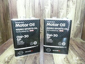 ☆②訳有♪未開封♪保管品♪2缶セット♪ニッサン 純正 NISMO SPORTS OIL 0W-30 Formulated by MOTUL エンジンオイル 4L×2缶 管理/R764☆