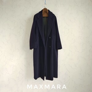 超高級 美品 白タグ Maxmara 憧れの大人気セレブ御用達チェスターコート 一級品イタリア製 お洒落オーバーサイズ マックスマーラ 