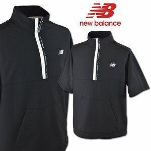 2024秋冬新作【ニューバランス】メンズ 半袖プルオーバー M(4) 黒 012-4221004-10 new balance ゴルフ ハーフジップ @