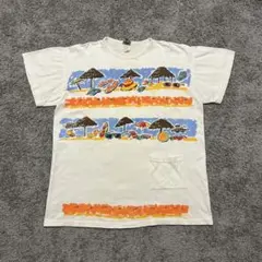 USA製90s 絵画 アートデザインポケット ヴィンテージtシャツ 白 XL相当