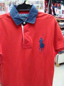 Polo Ralph Lauren ポロラルフローレン 鹿の子 ラガーシャツ 赤 (M) ポロシャツ