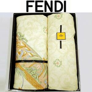 詳細不明 箱悪新品FENDI teleriaボックスシーツ(140cm×200cm×30cm)綿100%(形態安定加工)ベージュ系コットン ダブルベッド フェンディ
