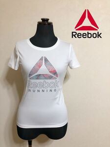 【新品】 Reebok speed wick リーボック ビッグロゴ レディース ランニング ウェア ドライTシャツ トップス ホワイト サイズXS 半袖 DV4264