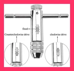 【スタッフおすすめ！】ドリルタップ ねじきりタップ T型 ラチェットレバー レンチ 接続 タップハンドル セット 工具 穴あけ M3 M4 M5 M6 M8 ねじ切りタッピングハンド スレッド処理 ハンドタッピング作業用