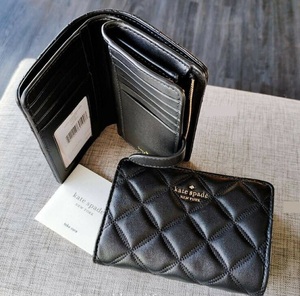 ☆セール☆kate spade carey キルティング Medium Wallet ブラック