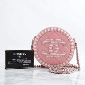 ★1円〜 CHANEL シャネル マトラッセ キャビアスキン チェーンショルダーバッグ ココマーク CCフィリグリー ピンク ラウンド バッグ