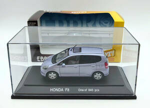 未使用　EBBRO　エブロ1/43　HONDA　FIT　One　of　840 pcs　ホンダ　フィット　ICE　BLUE　アイスブルー　　エブロ　ミニカー