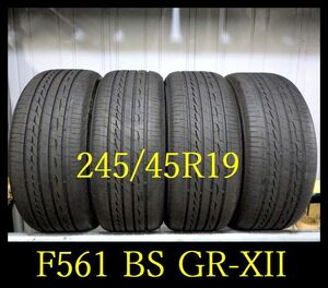 【F561】T5706054送料無料・代引き可　店頭受取可 2021/2023年製造 約8.5~7部山◆BS REGNO GR-XII◆245/45R19◆4本