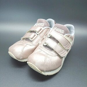 ◇ ASICS キッズ 子供 マジックテープ カジュアル シンプル スニーカー サイズ19.0 ピンク レディース E