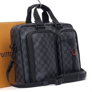 【使用わずか 極美品】 ルイヴィトン Louis Vuitton ダミエ グラフィット ユーティリティ ビジネスバッグ 黒系 2WAY メンズ 5027