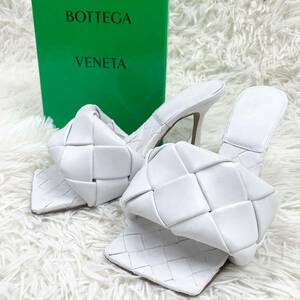 BOTTEGAVENETA ボッテガヴェネタ リド サンダル マキシ イントレチャート ミュール スクエアトゥ ラムスキン ホワイト