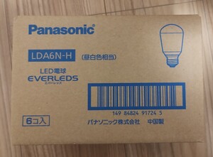 パナソニック Panasonic LED電球 E26口金 昼白色 485lm EVERLEDS LDA6NH　6個入り