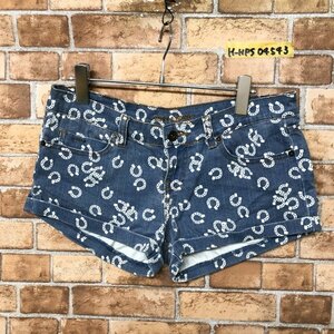 BILLABONG ビラボン レディース プリント総柄 ローライズ デニムショートパンツ 5 青