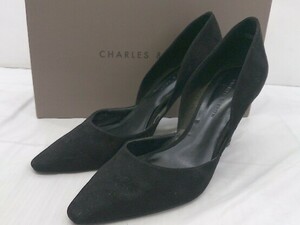 ◇ ◎ CHARLES & KEITH チャールズ＆キース ピンヒール ポインテッドトゥ パンプス サイズ36 ブラック レディース