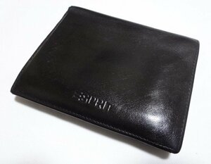 ■エスプリ ２つ折り財布 レザー 黒 ESPRIT■