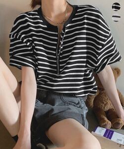 送料無料 新品 ボーダー柄tシャツ レディース 半袖夏服