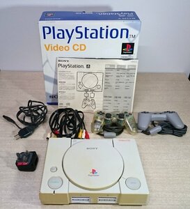 [W4679] レア品 PlayStation Video CD / 初代プレステ PS1 型番SCPH-5903 NTSC J 箱と付属品つき 通電とCD音確認 中古 現状品