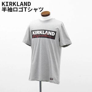 コストコ　カークランドシグネチャー ユニセックス ロゴ Tシャツ グレー　レディース S / メンズ XS Costco ①